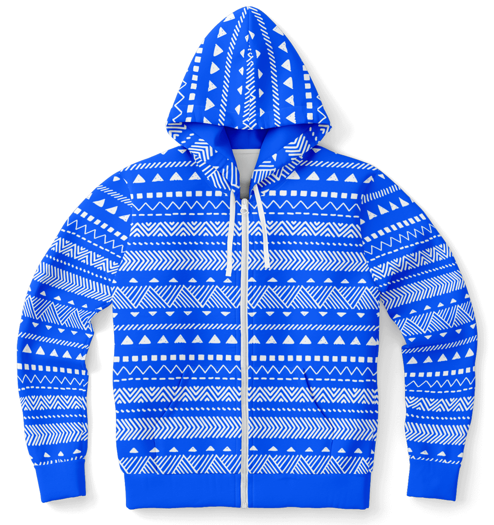 Athletic Zip-Up Hoodie - AOP